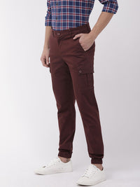 The Indian Garage Co Men Slim Fit Solid Cargos Joggers