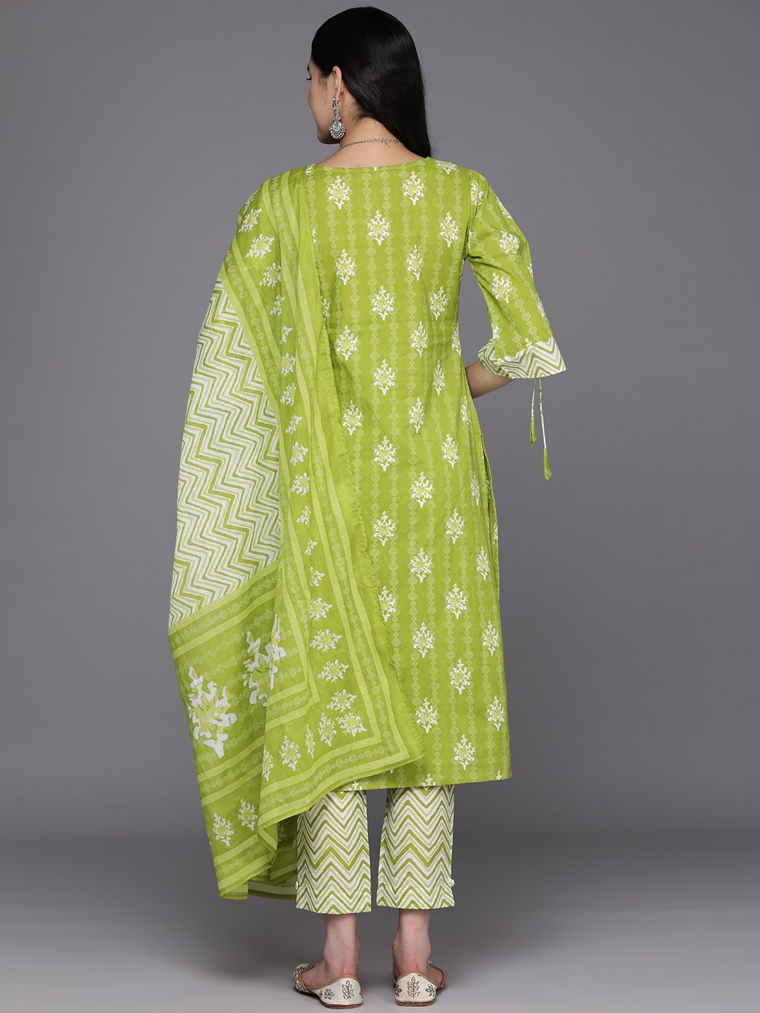 Libas Ethnic Motifs Printed Regular Pure Cotton Kurta With Trousers & Dupatta