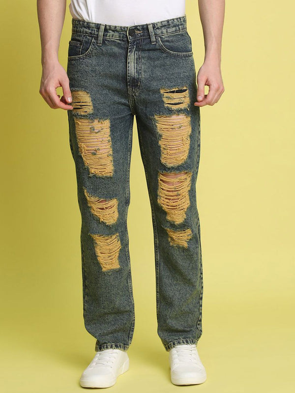 Bene Kleed Mened Lelaki santai sesuai dengan seluar jeans bermasalah sederhana