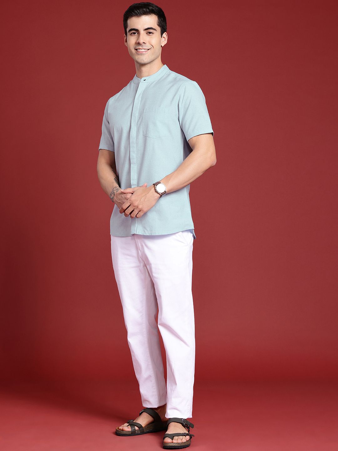 Anouk Self Design Textured Casual Shirt