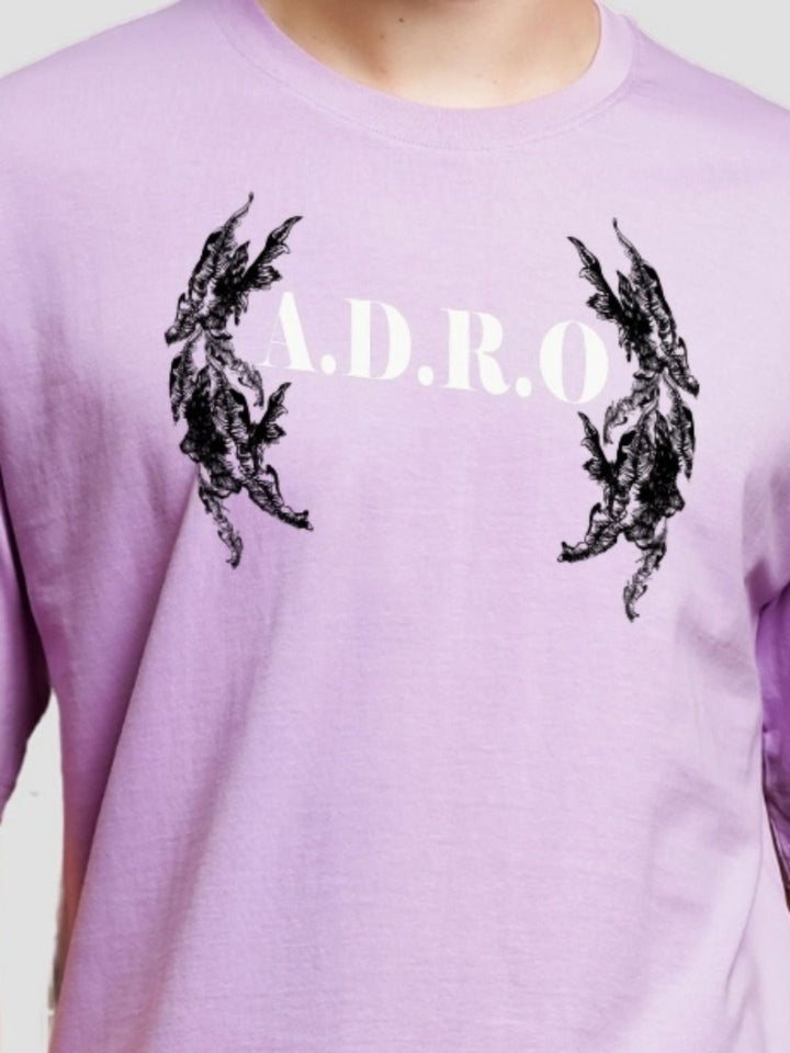 ADRO Lelaki Baju T-Shirt Bersaiz Besar Kapas Lengan Jatuh Bercetak Grafik