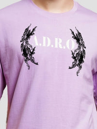 ADRO Lelaki Baju T-Shirt Bersaiz Besar Kapas Lengan Jatuh Bercetak Grafik
