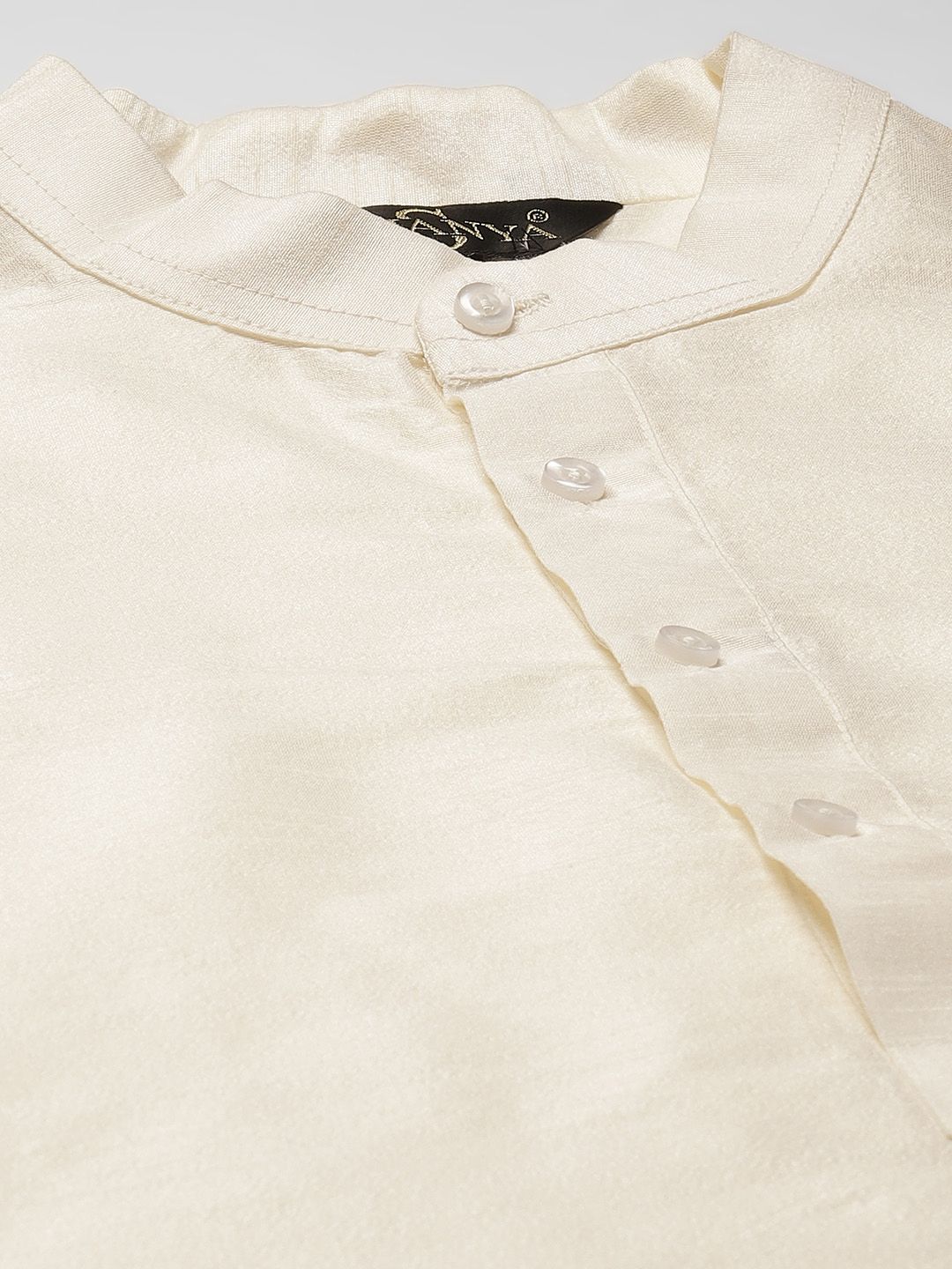 SOJANYA Men Off White Kurta with Churidar & Jacket