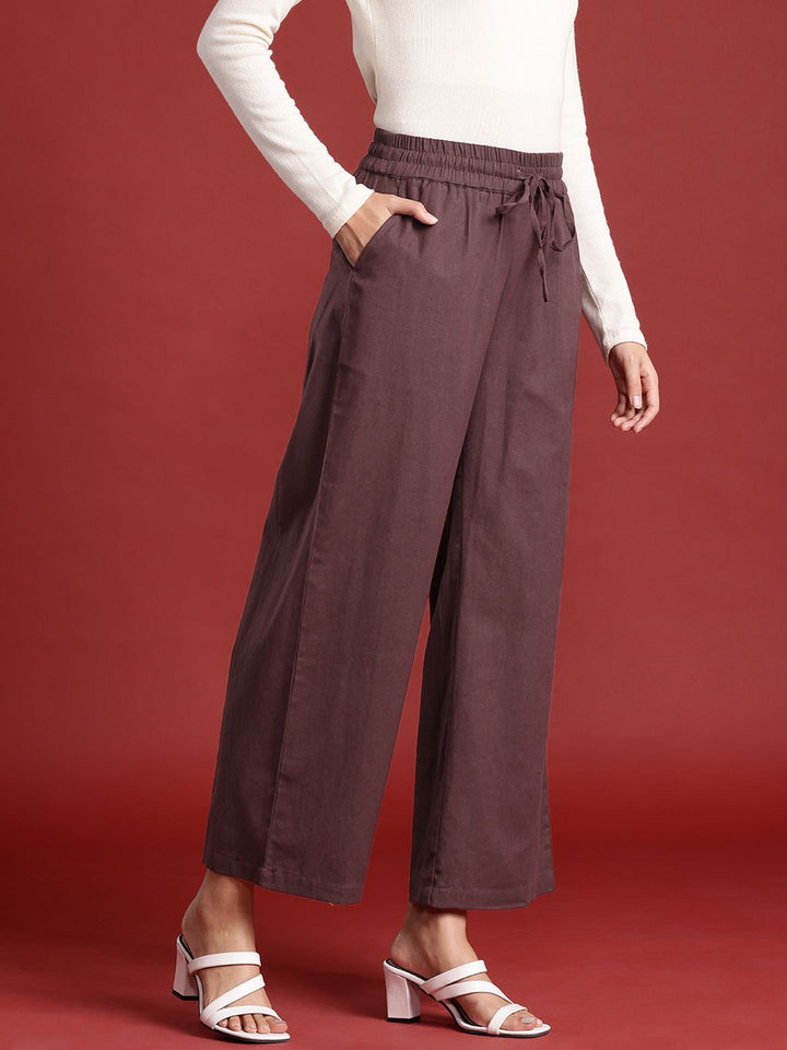 all about you Women Cropped Cotton Linen Trousers