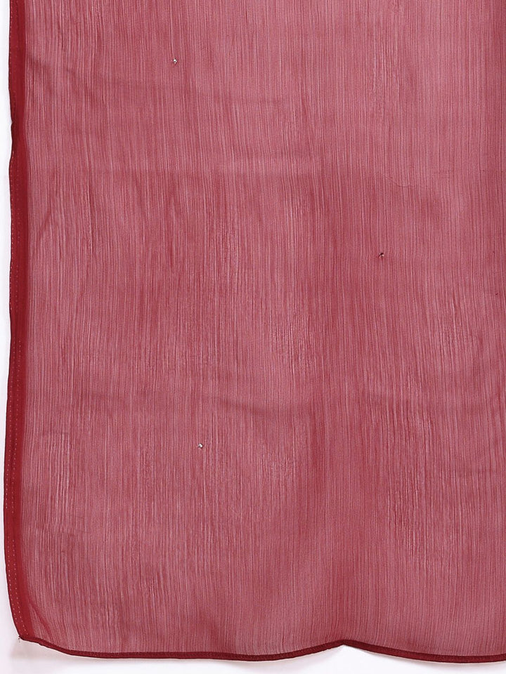 House of Pataudi Floral Embroidered Regular Chikankari Jashn Kurta with Trousers & Dupatta
