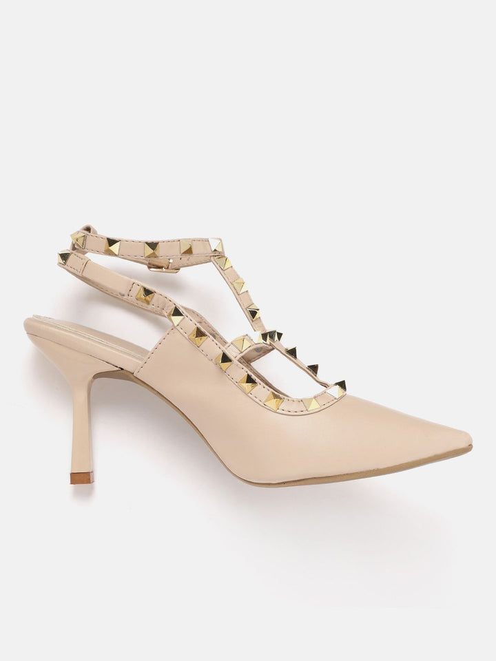Lino Perros Party Metallic Studded Slim Heeled Pumps