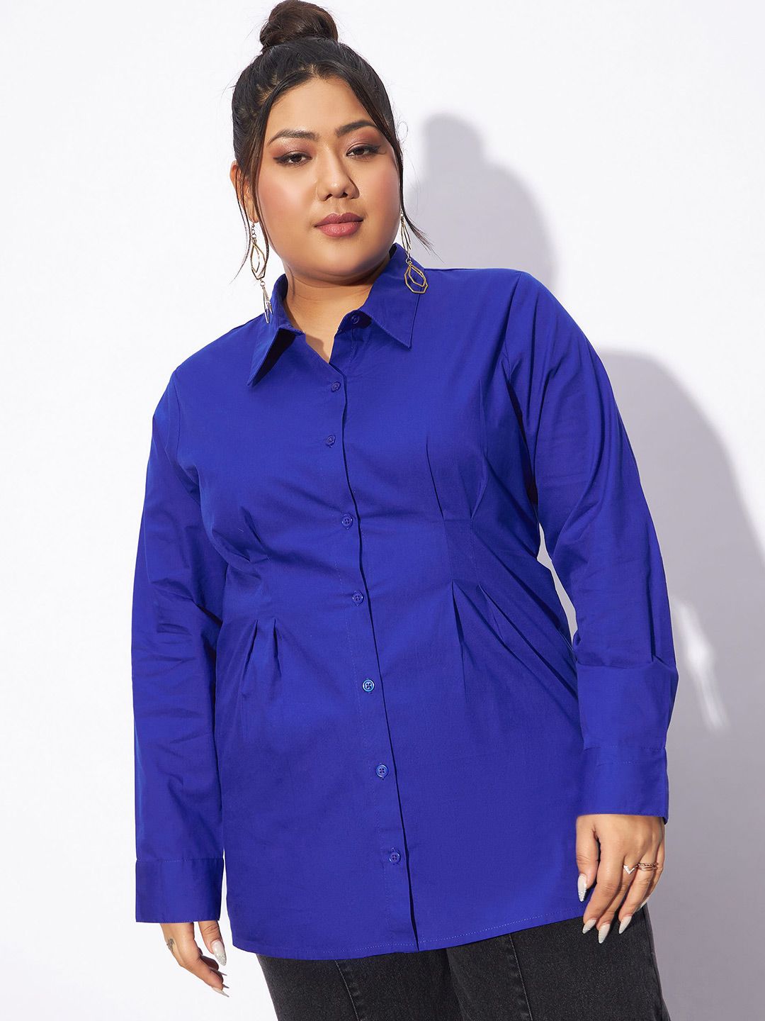 SASSAFRAS Curve Plus Size Pure Cotton Casual Shirt