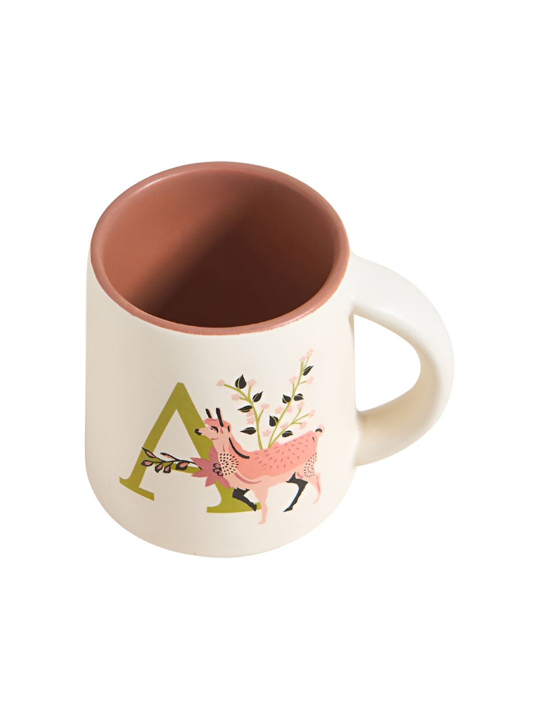 Chumbak Off White & Pink Printed Ceramic Glossy Mug 300