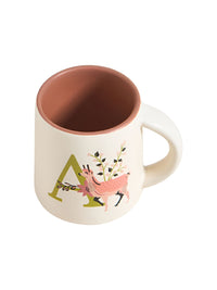 Chumbak Off White & Pink Printed Ceramic Glossy Mug 300