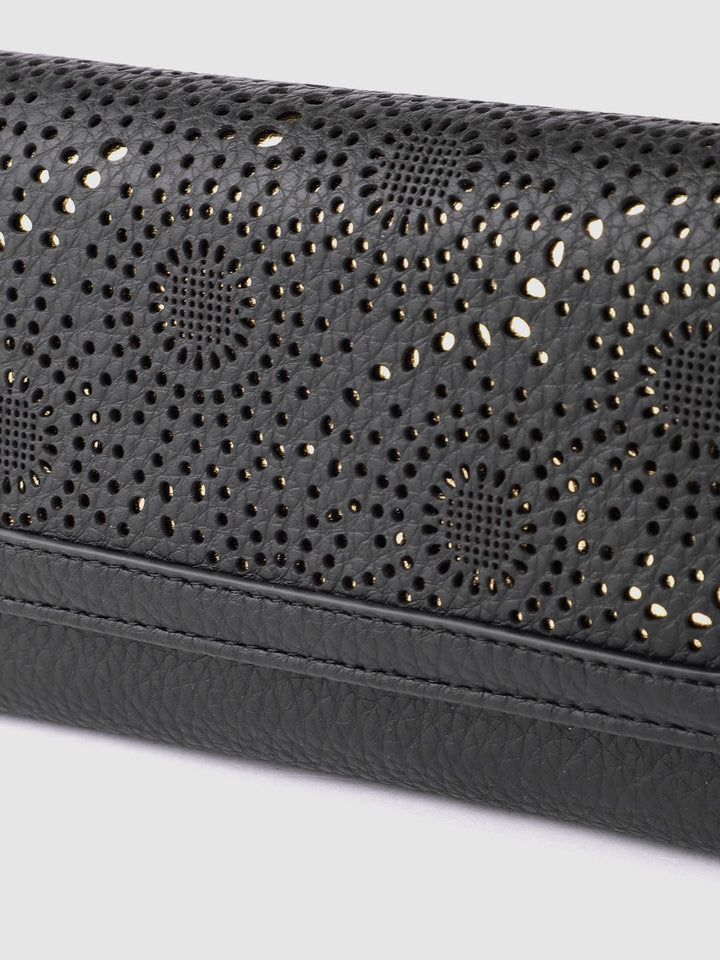 Lino Perros Women Laser Cut Detail Three Fold Wallet