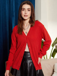Berrylush Ribbed Acrylic Cardigan Sweater