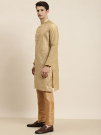 SOJANYA Kurta Emas & Biru Lelaki dengan Jaket Churidar & Nehru