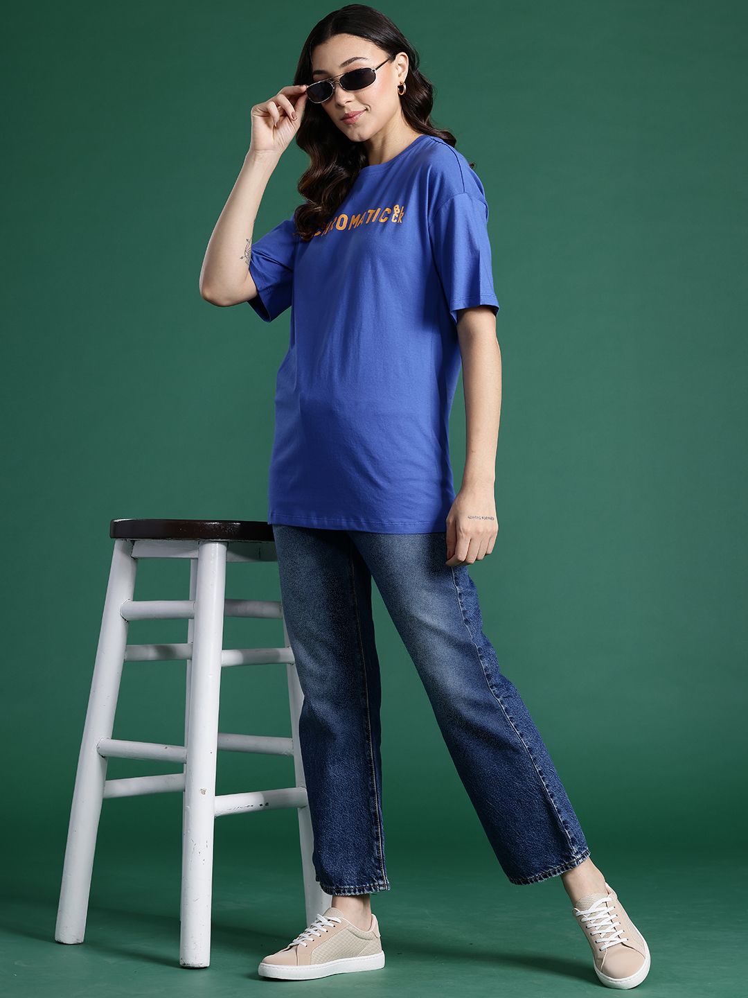 DressBerry Printed Drop-Shoulder Sleeves T-shirt