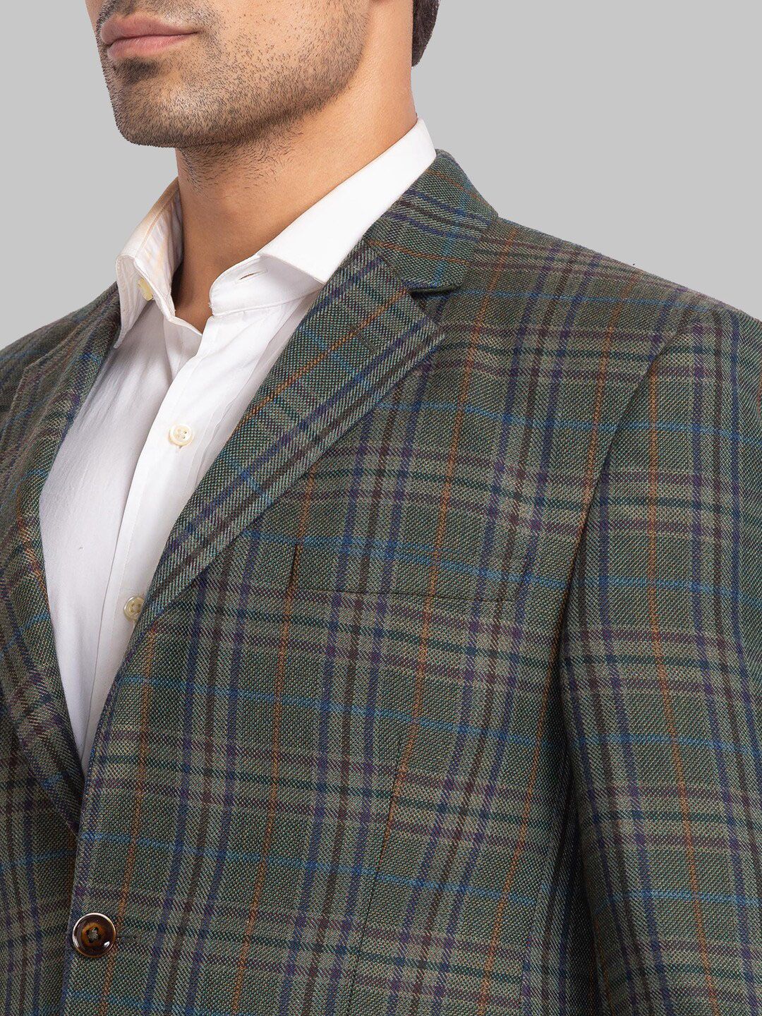 Park Avenue Men Checked Single-Breasted Blazer