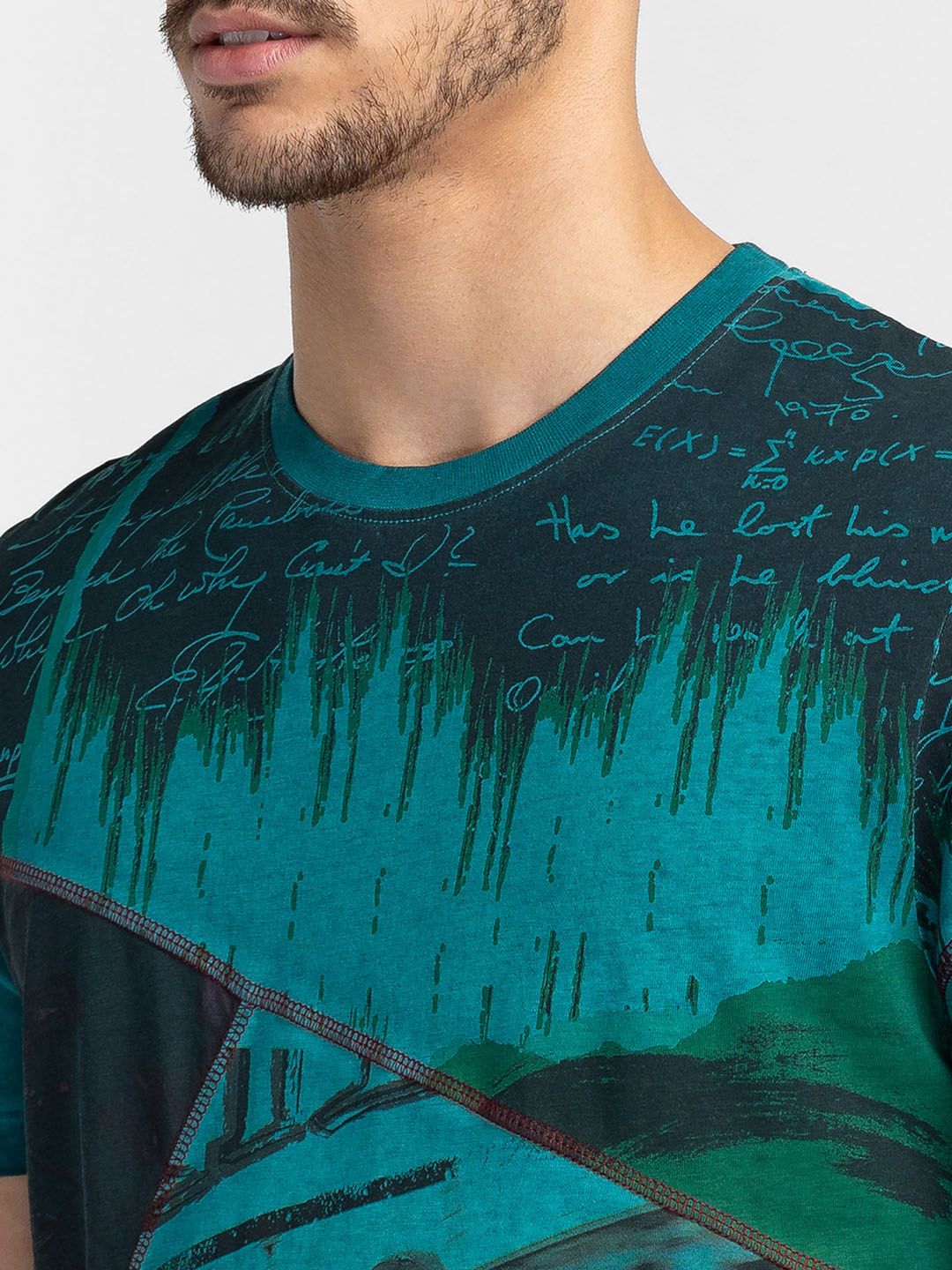 Being Human Men Green Printed Pockets T-shirt