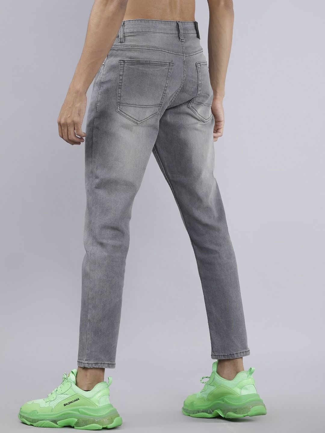 Highlander Men Grey Tapered Fit Mid-Rise Clean Look Jeans Regingable
