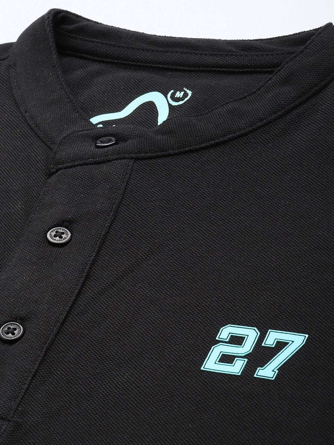 Being Human Henley Neck Pure Cotton T-shirt