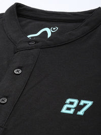 Being Human Henley Neck Pure Cotton T-shirt