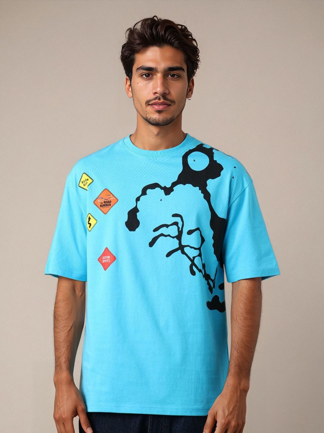 The Indian Garage Co Men Looney Tunes Graphic Printed Round Neck Cotton T-shirt