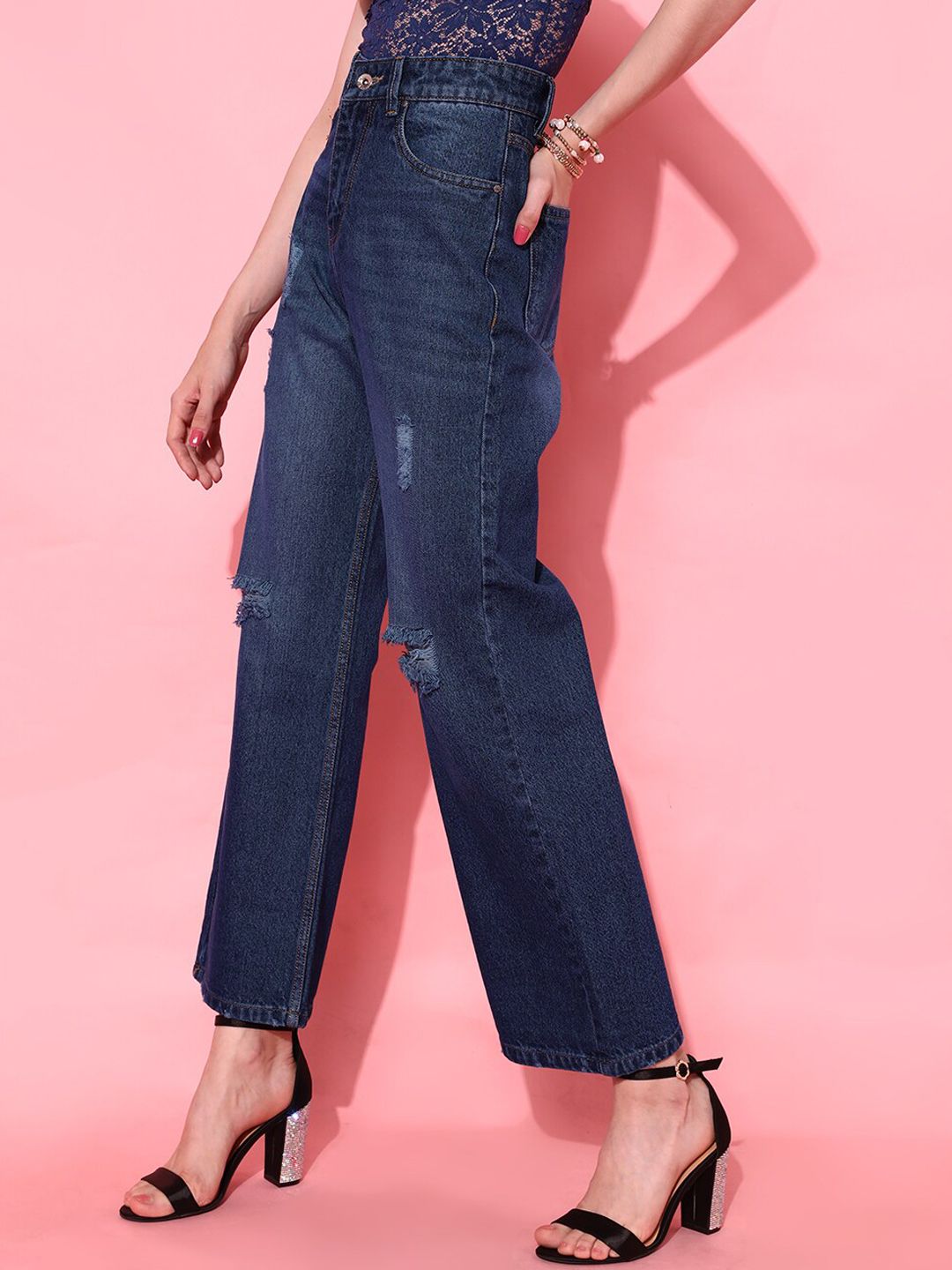 STREET 9 Women Blue Flared Fit Cropped Jeans