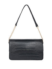 Lino Perros Croc Textured Structured Shoulder Bag