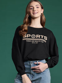 DressBerry Printed Cinched Waist Sweatshirt