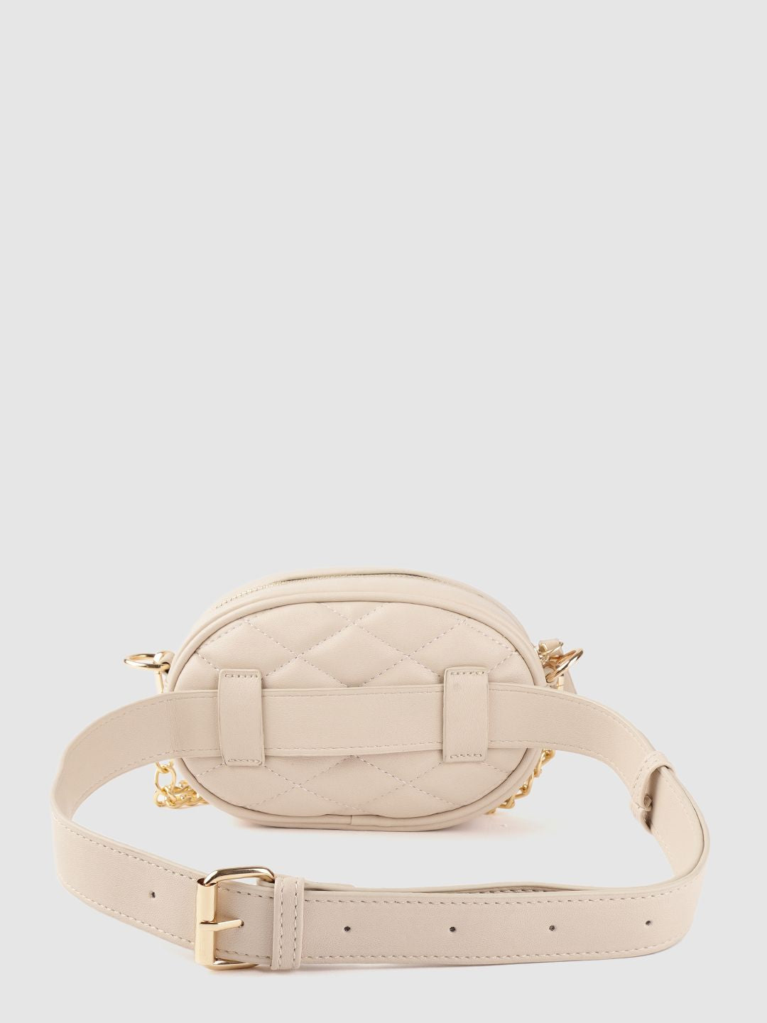 Lino Perros Beige Quilted Sling Bag cum Waist Pouch