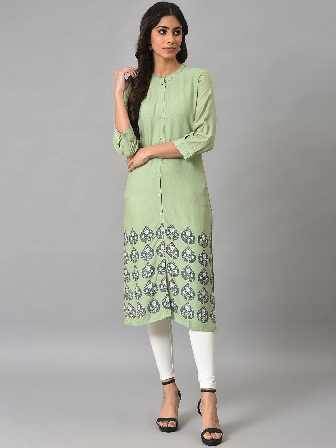 W Women Ethnic Motifs Printed Pastels Kurta