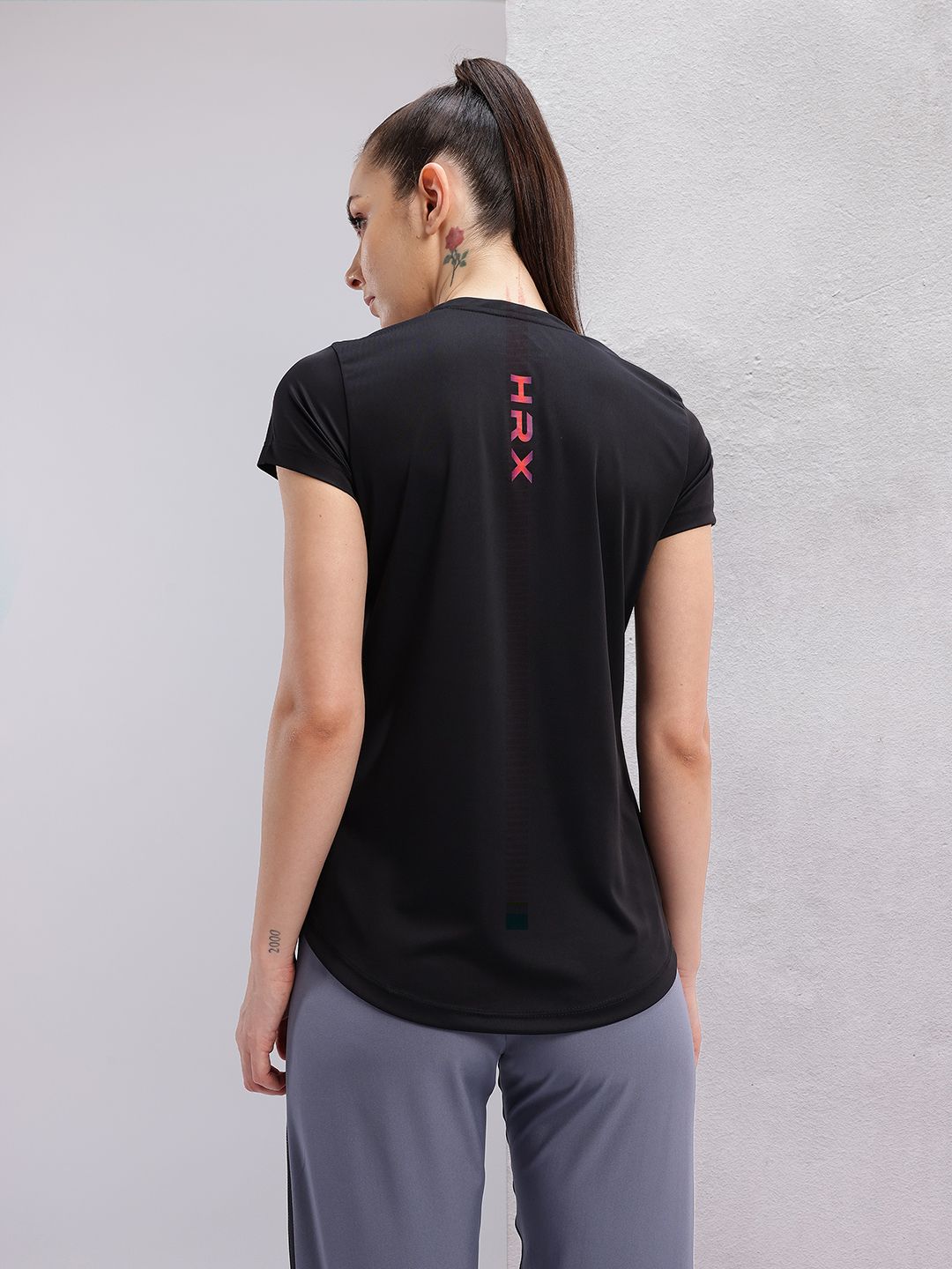 HRX by Hrithik Roshan Contrast Stitch Rapid-Dry Training T-shirt