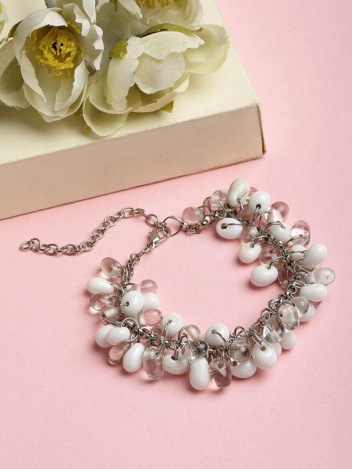VOGUE PANASH Silver-Plated Oxidised Charm Bracelet