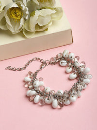 VOGUE PANASH Silver-Plated Oxidised Charm Bracelet