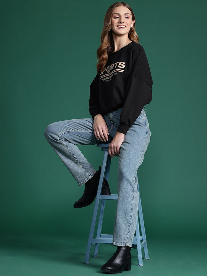 DressBerry Printed Cinched Waist Sweatshirt
