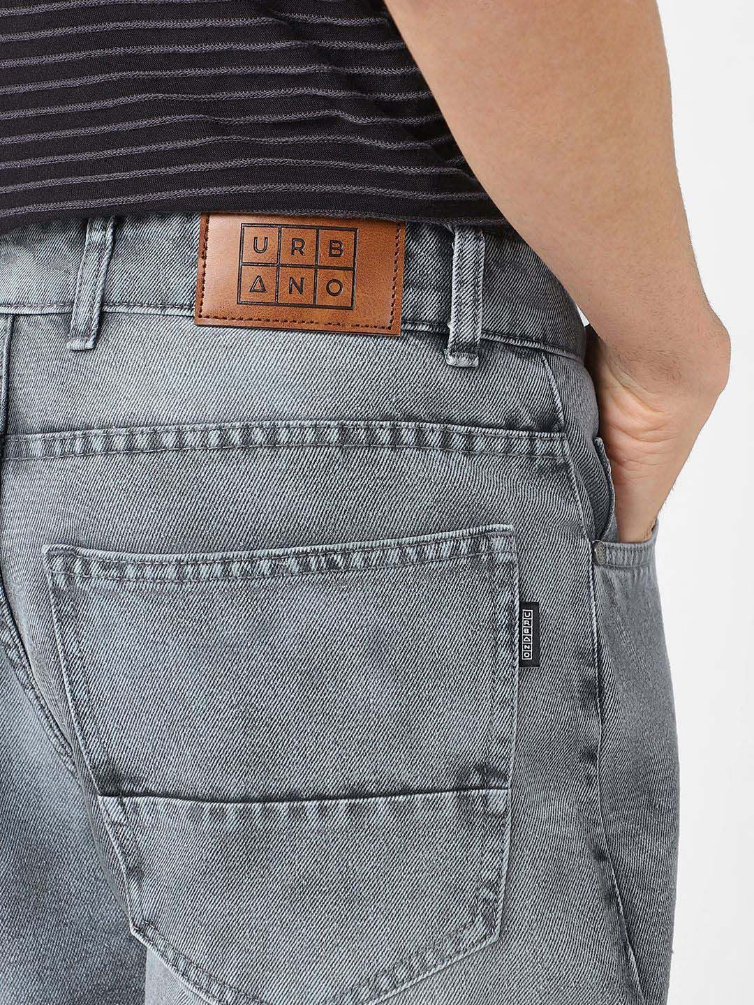Urbano Fashion Men's Loose Baggy Fit Washed Jeans Non-Stretchable