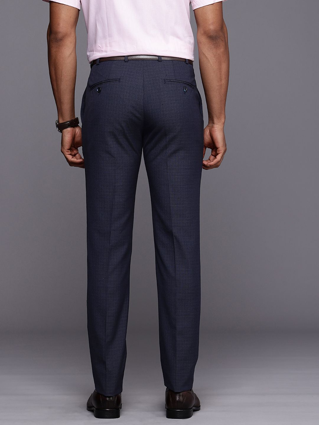 Raymond Men Checked Slim Fit Trousers