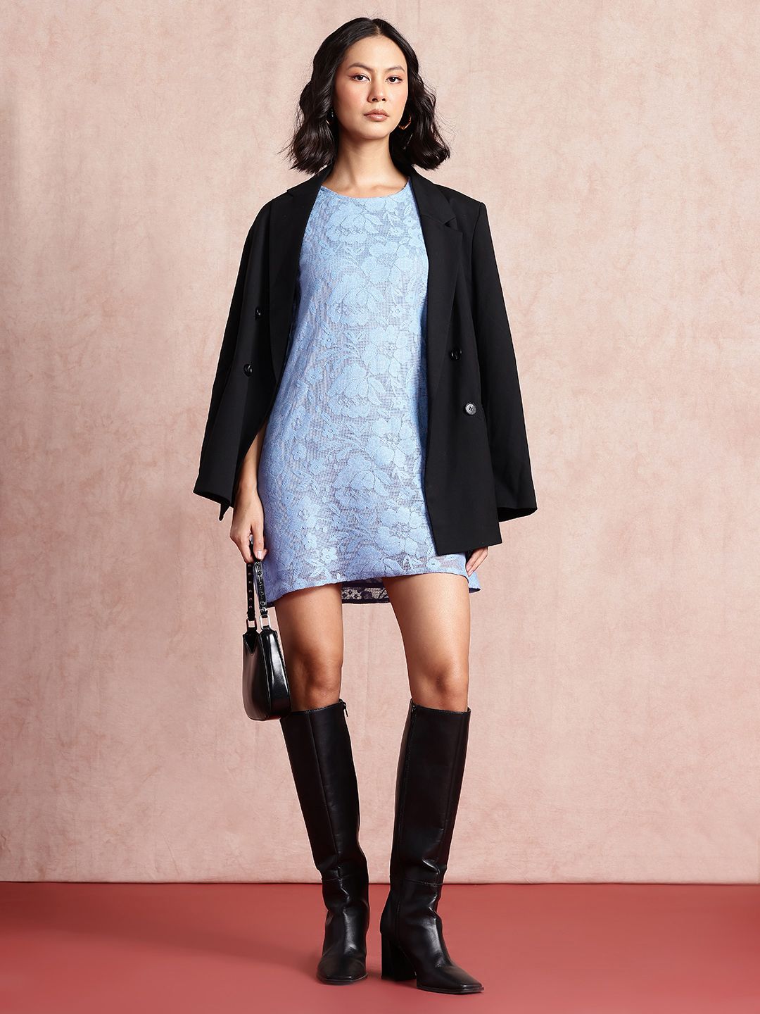 all about you Pure Cotton Floral Lace A-Line Mini Dress