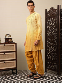 House of Pataudi Floral Embroidered Pure Cotton Jashn Kurta With Salwar
