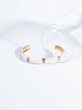 SALTY Women Stainless Steel Stone Studded Opulent Gold Cuff Accents Bracelet