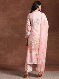 Libas Floral Printed V-Neck Long Sleeves Beads and Stones Kurta Set