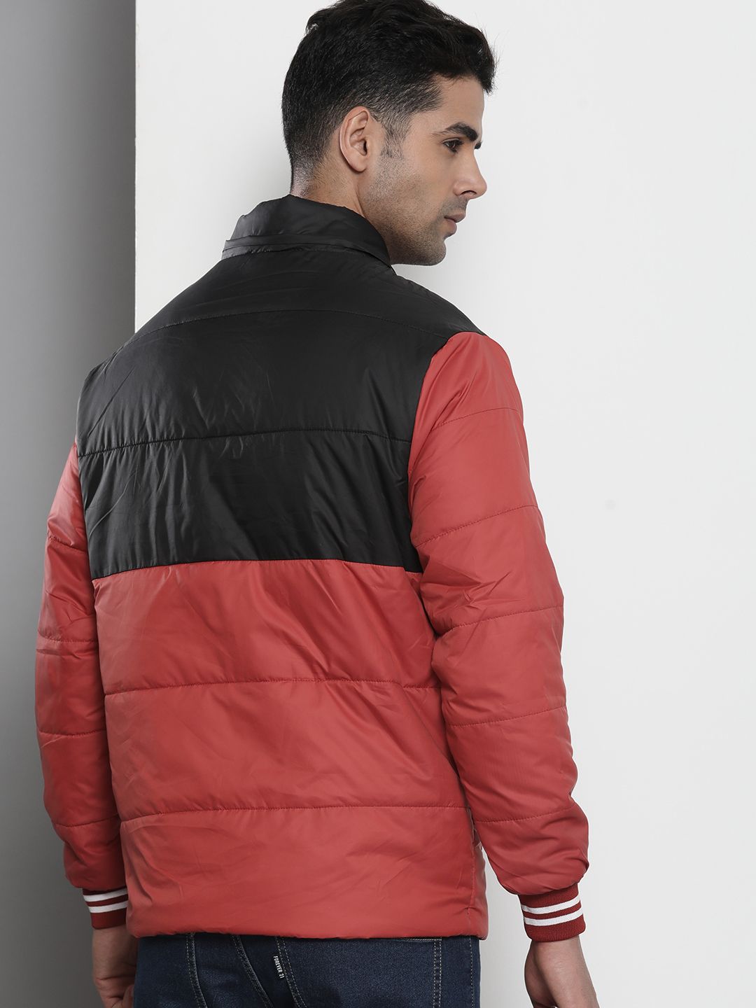 The Indian Garage Co Men Colourblocked Detachable Hood Padded Jacket