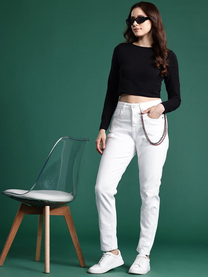 DressBerry Women Boyfriend Fit Stretchable Jeans With Chain