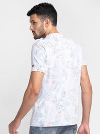 Being Human Tropical Printed Knitted Pure Cotton Casual T-shirt