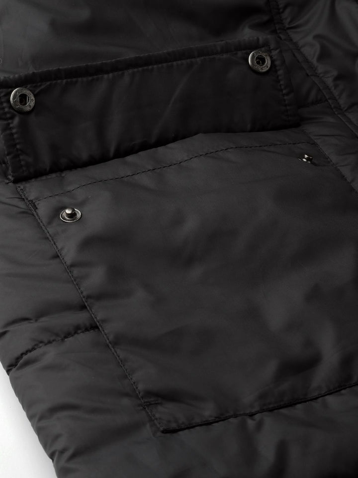 DressBerry Women Black Solid Longline Parka Jacket