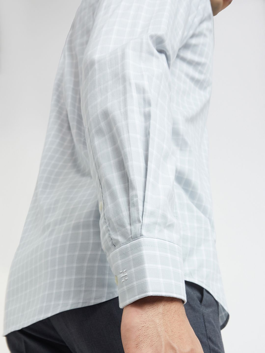Raymond Pure Cotton Slim Fit Checked Formal Shirt