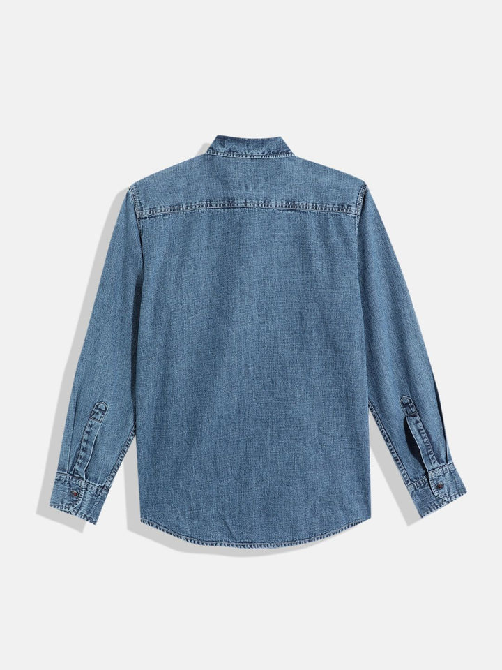 Monte Carlo Boys Solid Chambray Smart Fit Shirt