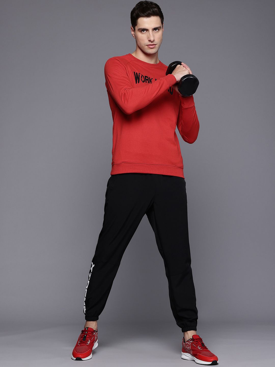 HRX by Hrithik Roshan Typography Raglan Sleeve Sweatshirt