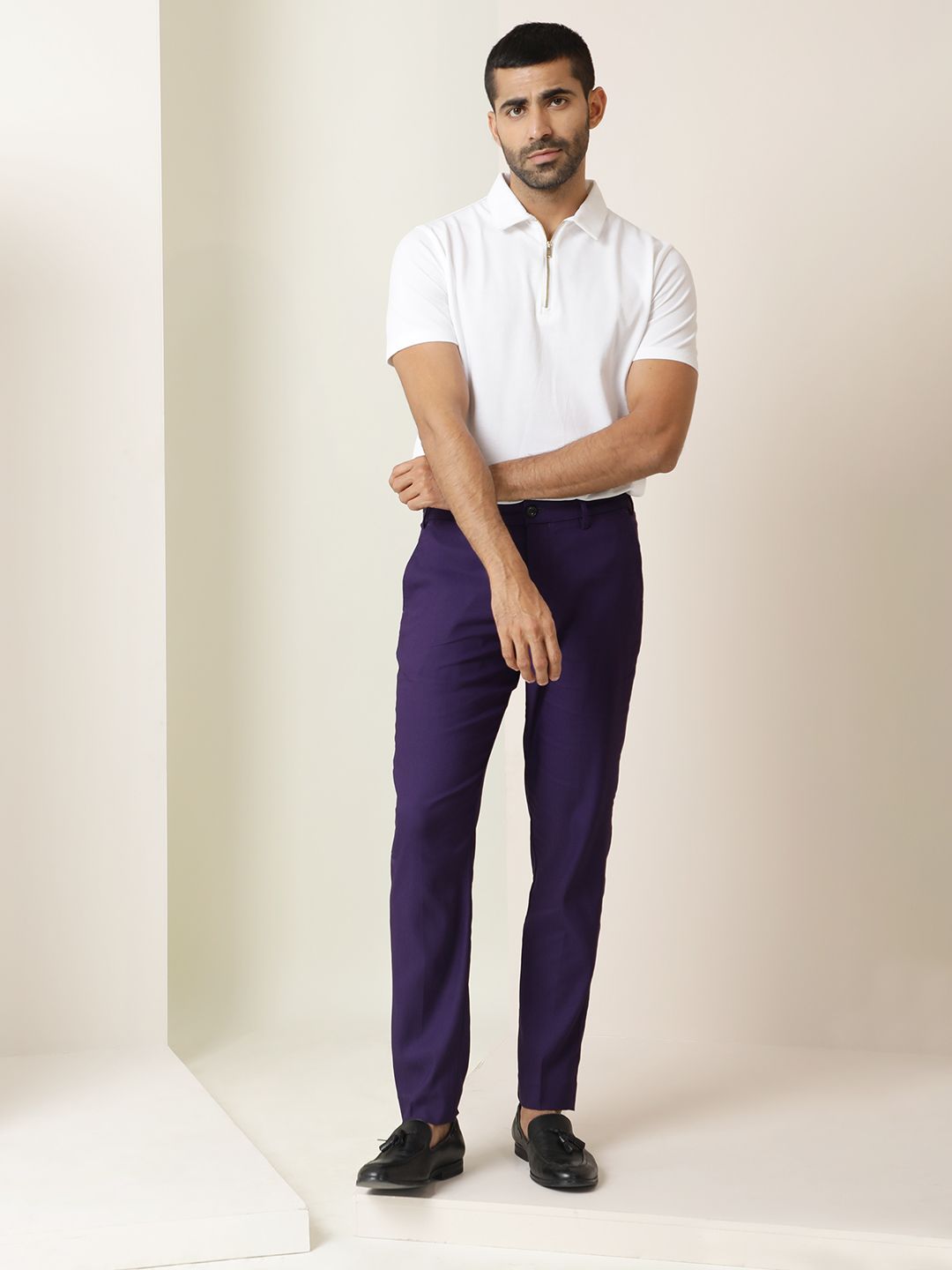 RARE RABBIT Glade Mid-Rise Slim Fit Trouser