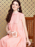 House of Pataudi Geometric Woven Design Shirt Collar Gotta Patti Detail Jashn A-Line Kurta