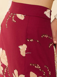 Berrylush Floral bercetak tinggi A-line Maxi Skirt
