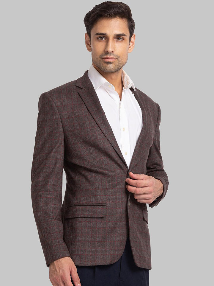 Park Avenue Men Checked Single Breasted Blazers
