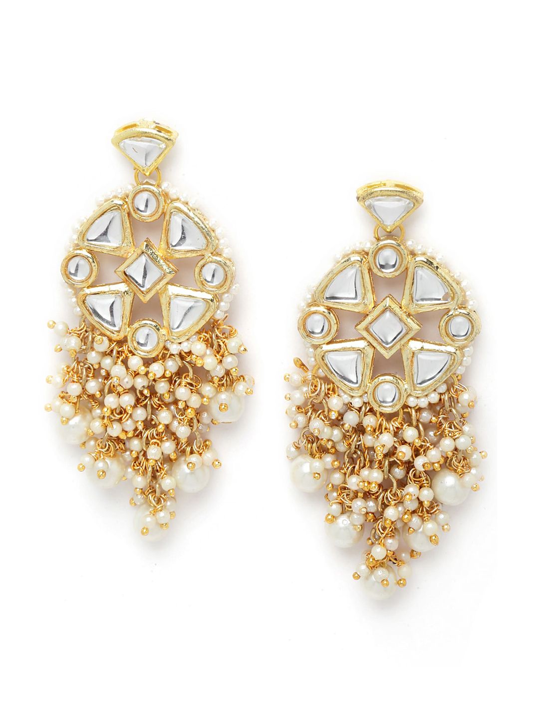 KARATCART Gold-Plated Pearl Studded  Kundan Choker Neckalce Set